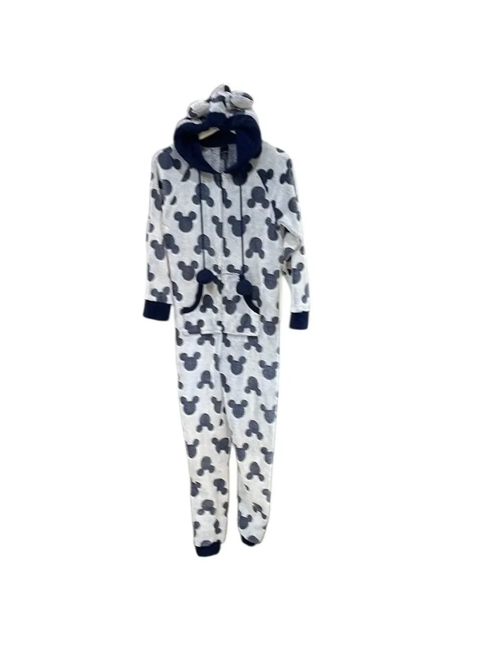 Disney Plush Hooded Onesie Mickey Mouse Pajamas SZ XS Oversized